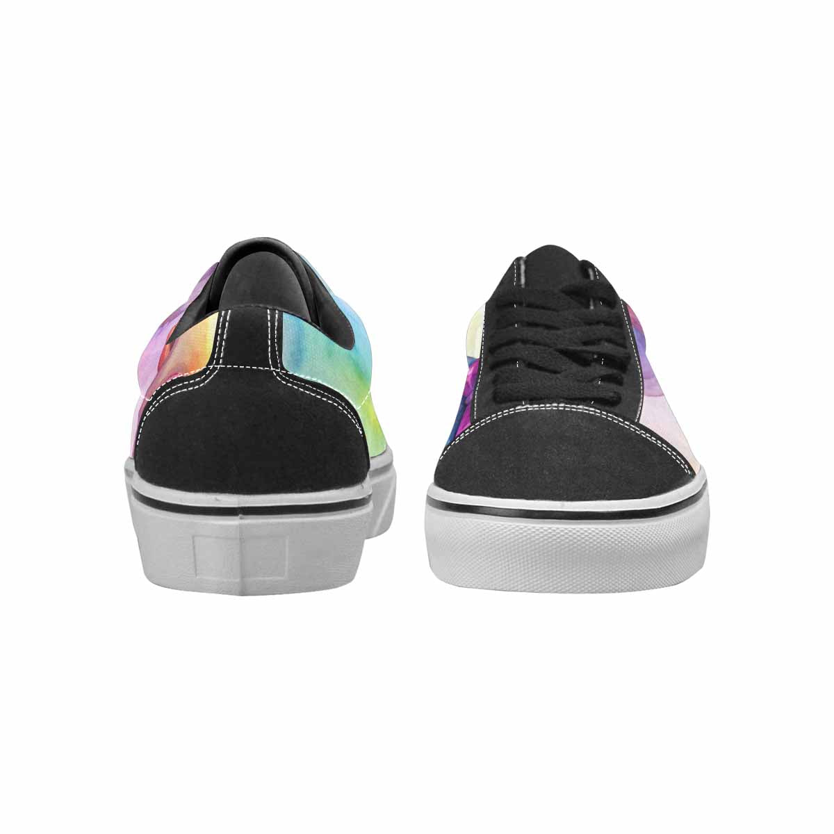 WOMEN'S Rainbow Teddy Skeletons Eye Lace-Up Canvas Melting Art Custom Sneakers