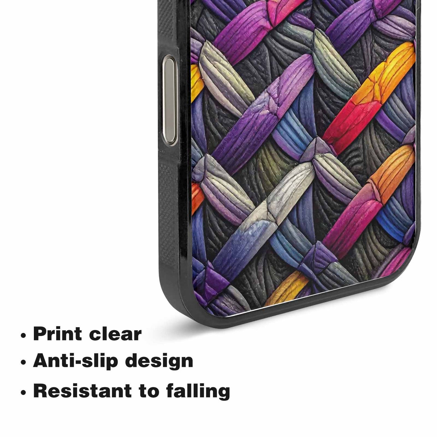 iPhone 15 Pro Max Case — Asexual Flag Color Theme Small Rainbow, Original Design Phone Case