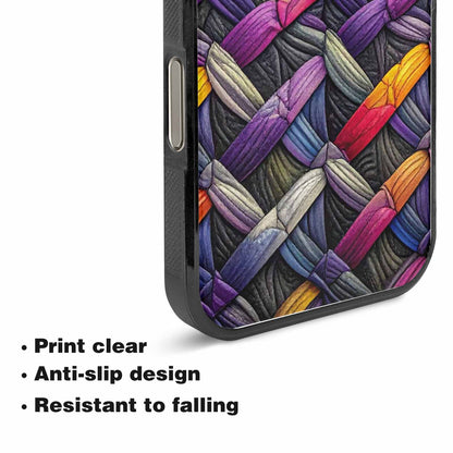 iPhone 15 Pro Max Case — Asexual Flag Color Theme Small Rainbow, Original Design Phone Case