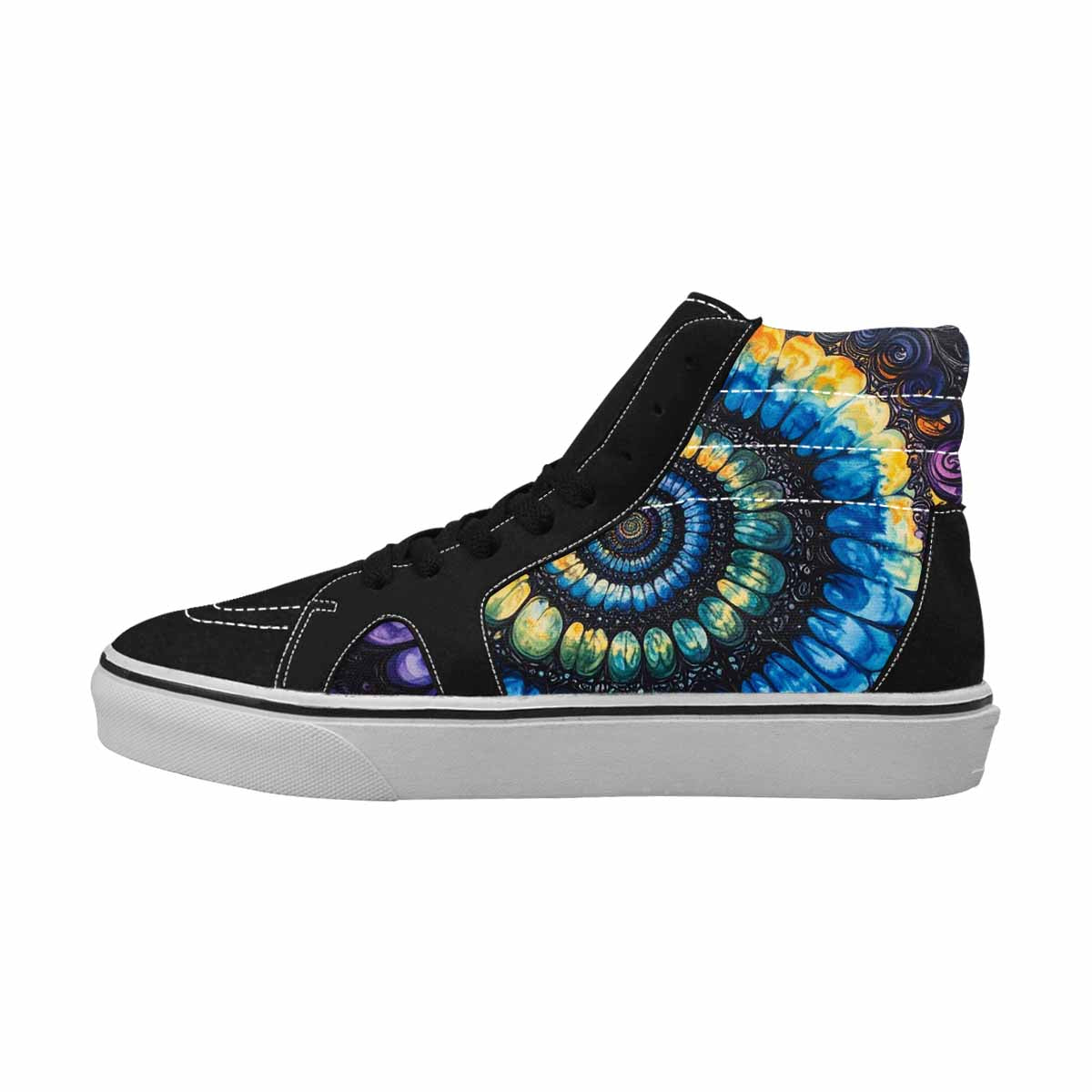 MEN'S Tie High Top Canvas Wallpaper Art Sneakers