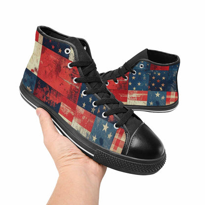 MEN'S American Flag Stars High Top Canvas Dreamcore Custom Sneakers
