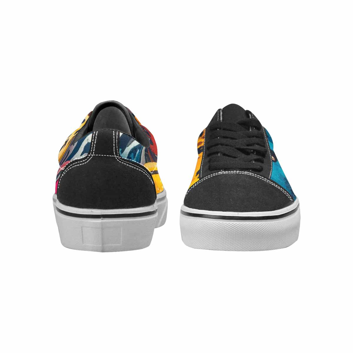 WOMEN'S Smiley Faces Lace-Up Canvas Melting Art Custom Sneakers