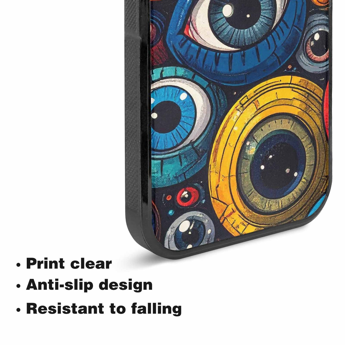iPhone 15 Case — Cartoon Eyeballs, Custom Printed Phone Case