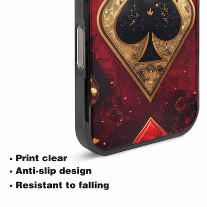 iPhone 16 Pro Case — Playing Card Suits Pattern Poker Chips, Custom Designed Case Cover