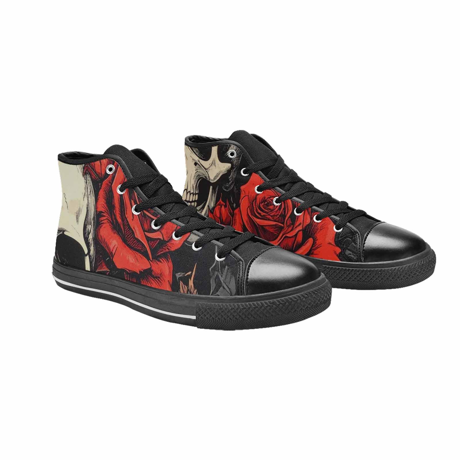 MEN'S Skulls Roses Bold Pen Ink High Top Canvas Y2K Sneakers