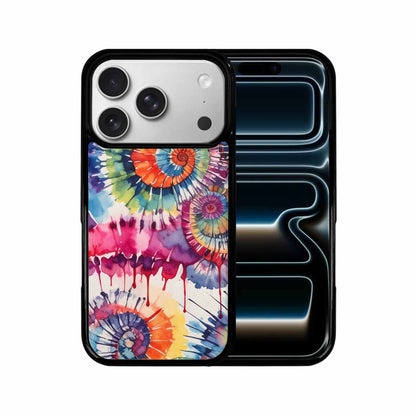 iPhone 17 Pro Case — Tie Dye Swirls Black Red Tie, Custom Made Phone Cover