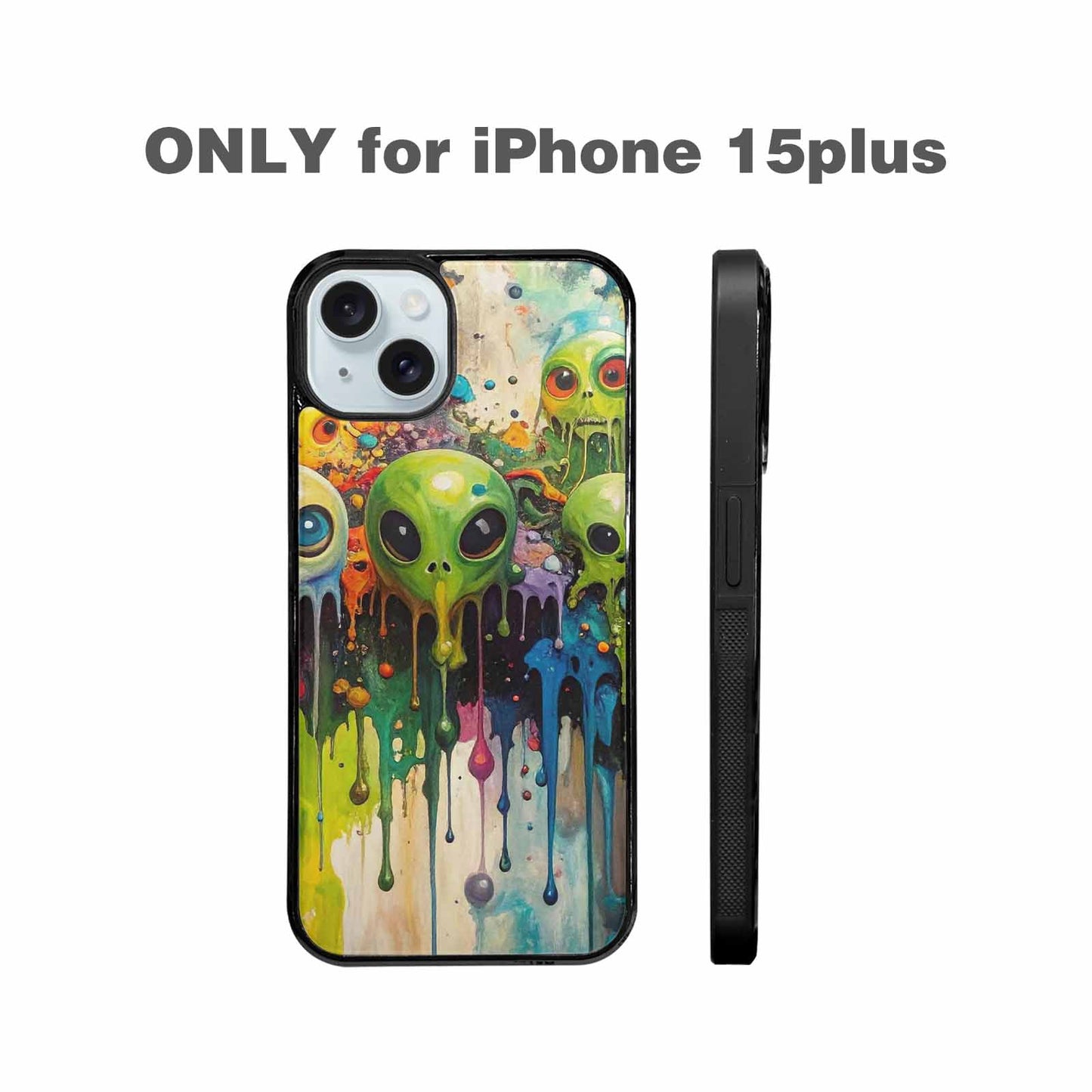 iPhone 15 Plus Case — Aliens Camomelting Aliens Patt Q9t, Custom Art Phone Cover