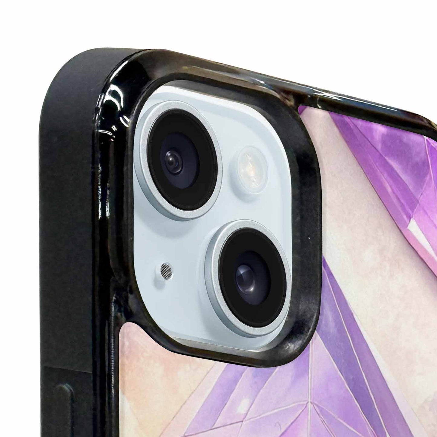 iPhone 15 Plus Case — Amethyst Crystal Art Pattern, Custom Made Phone Cover