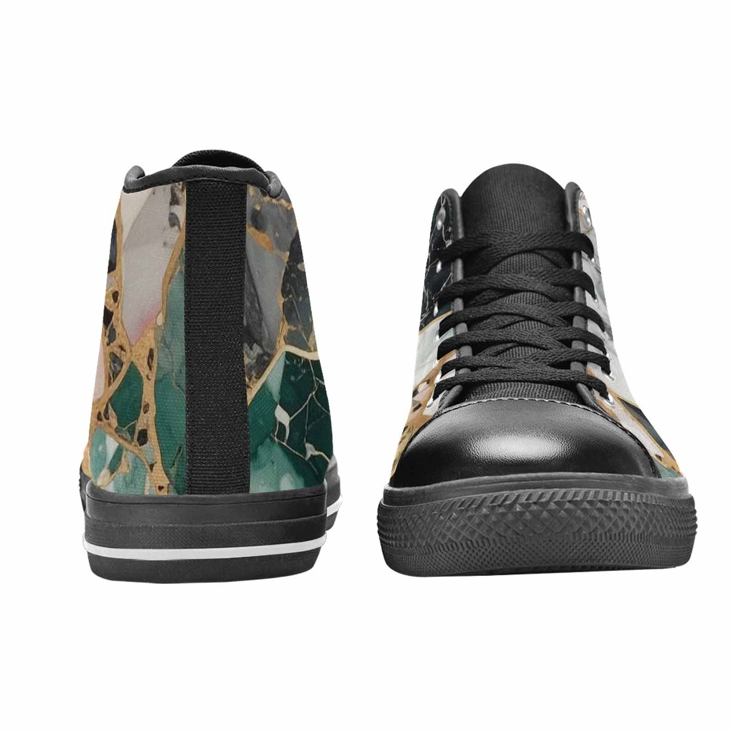 MEN'S Marble Stone Texture High Top Canvas Aesthetic Custom Sneakers
