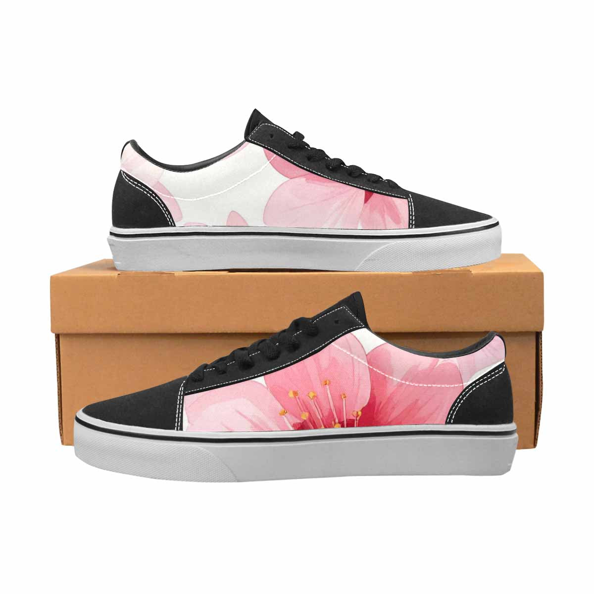 MEN'S Japanese Cherry Blossom Canvas Lace-Up Vibrant Chaos Sneakers
