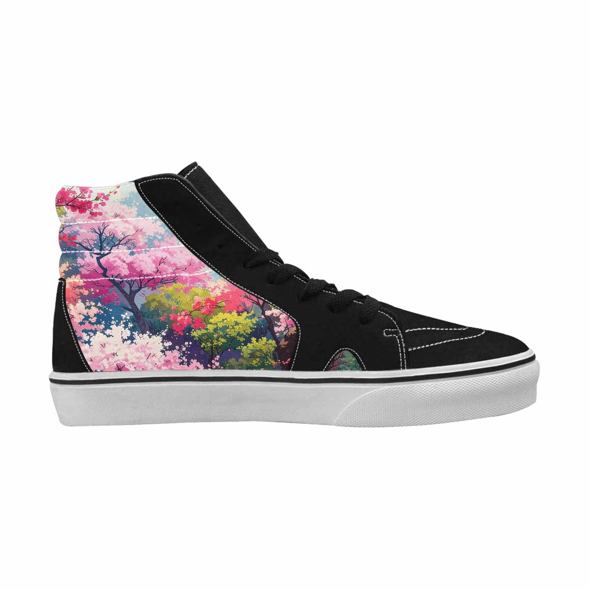 MEN'S Cherry Blossom Branch Cherry High Top Canvas Grunge Shoes