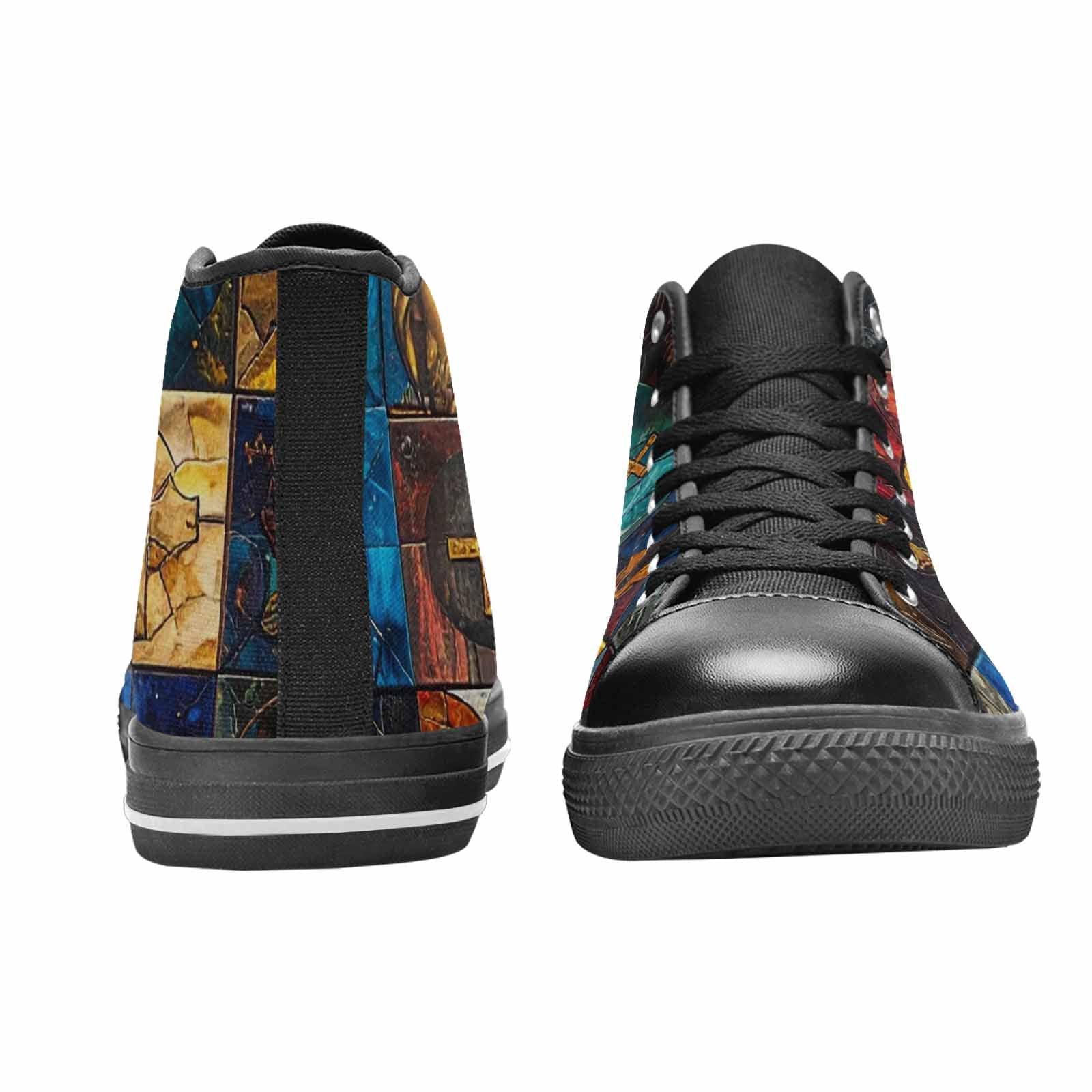 WOMEN'S Jesus Face Small High Top Canvas Grunge Sneakers