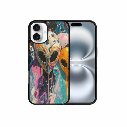 iPhone 16 Plus Case — Aliens Marblealiens Pattern Dng Personalized Phone, Custom Print Case Cover