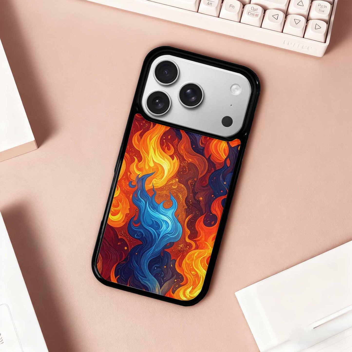 iPhone 17 Pro Case — Small Fire Flame Pattern Randomly Original, Custom Designed Case Cover