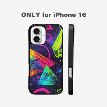 iPhone 16 Case — Memphis Squiggles Triangles Dots, Custom Art Phone Cover