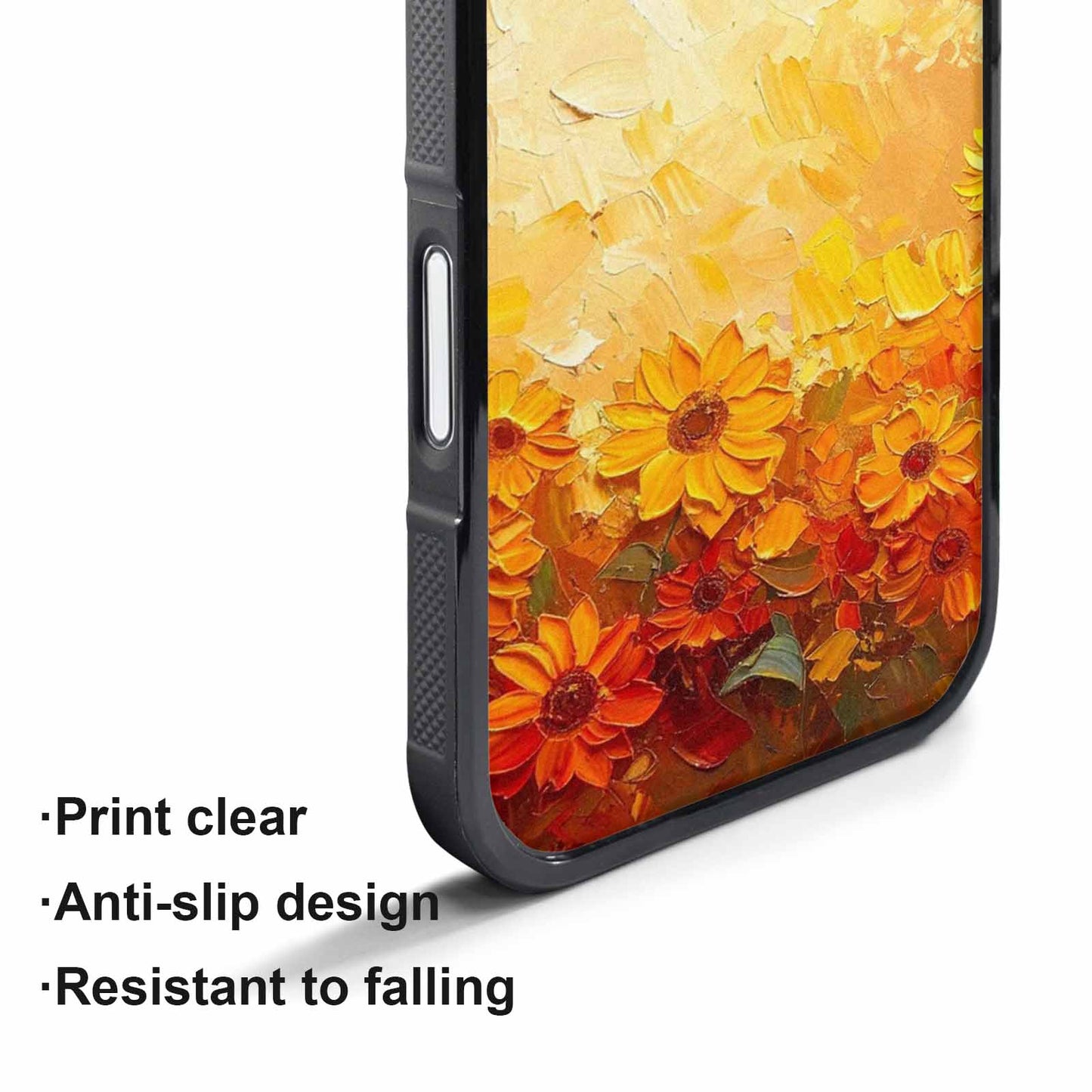 iPhone 17 Pro Max Case — Impressionist Sunflower Brushstroke Pattern Floral, Custom Art Phone Cover
