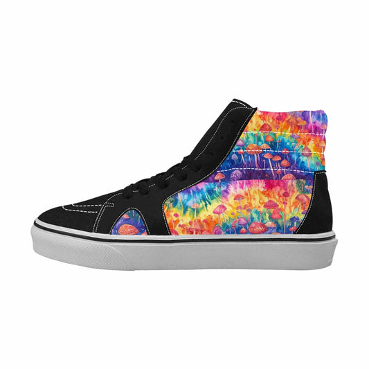 MEN'S Mushrooms  Tie Dye High Top Canvas Cottagecore Custom Sneakers