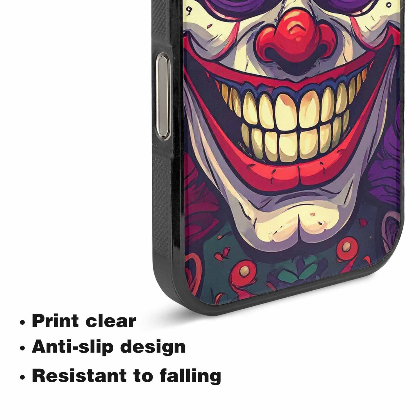 iPhone 16 Pro Max Case — Evil Circus Heads Faces Overlapping Patterns, Custom Phone Case