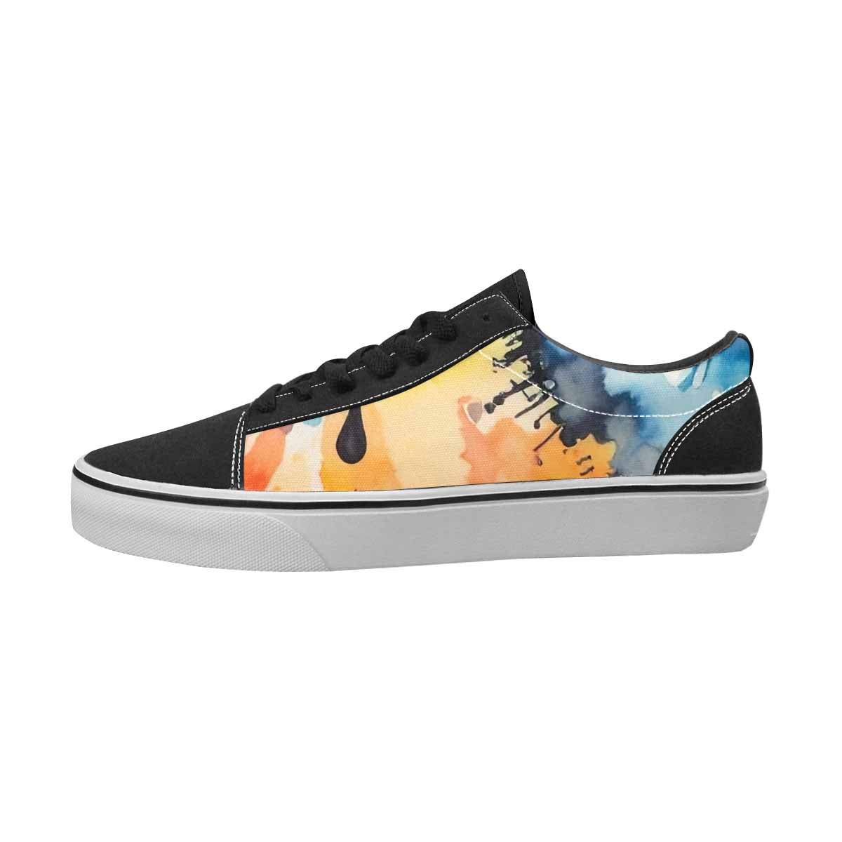 MEN'S Tie Dye Black & Red Ink Canvas Graphic Print Kaleidoscope Custom Canvas Shoes