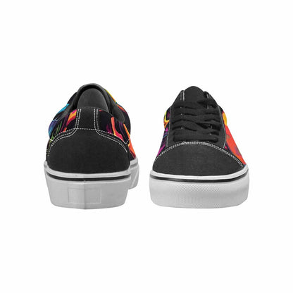 WOMEN'S 1000s Skulls Neon Camo Lace-Up Canvas Melting Art Custom Sneakers