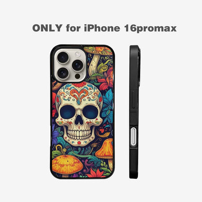 iPhone 16 Pro Max Case — Mushrooms And Skulls, Customized Protective Case