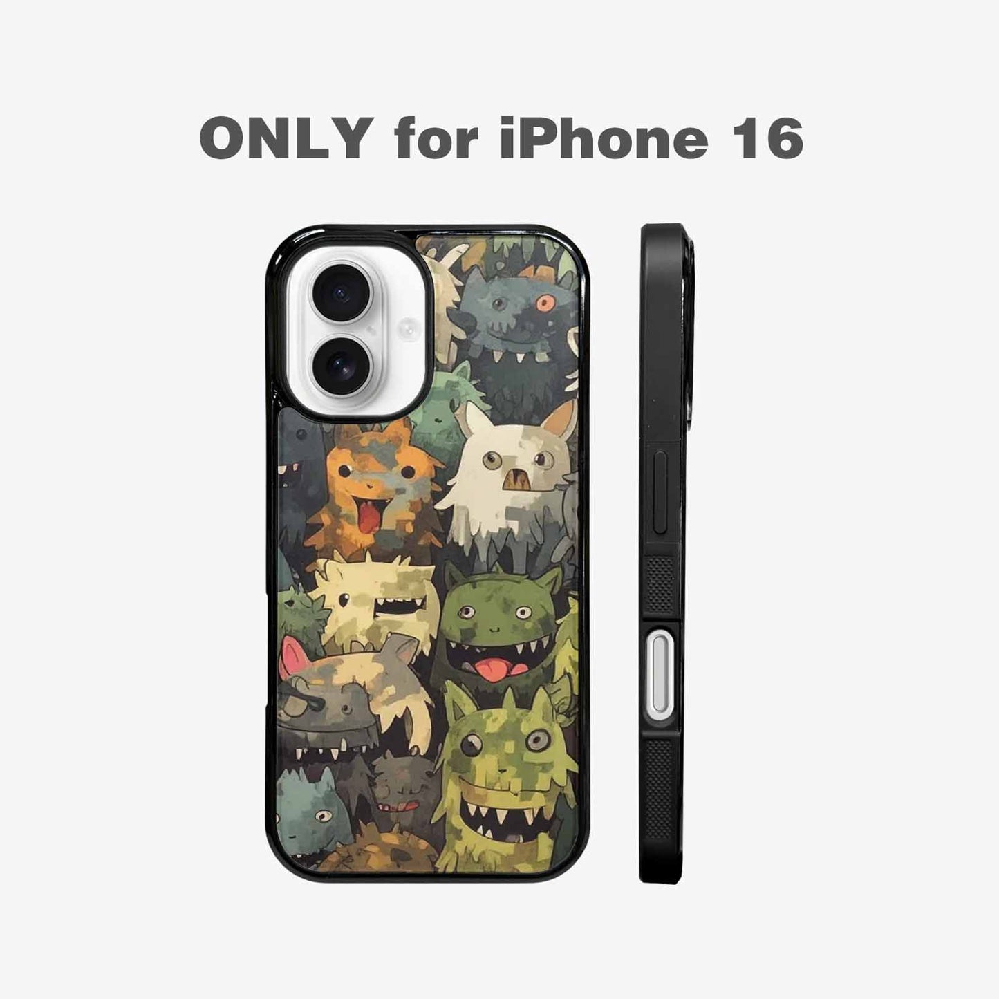 iPhone 16 Case — Monsters Camomonsters Pattern D6o, Custom Printed Phone Case
