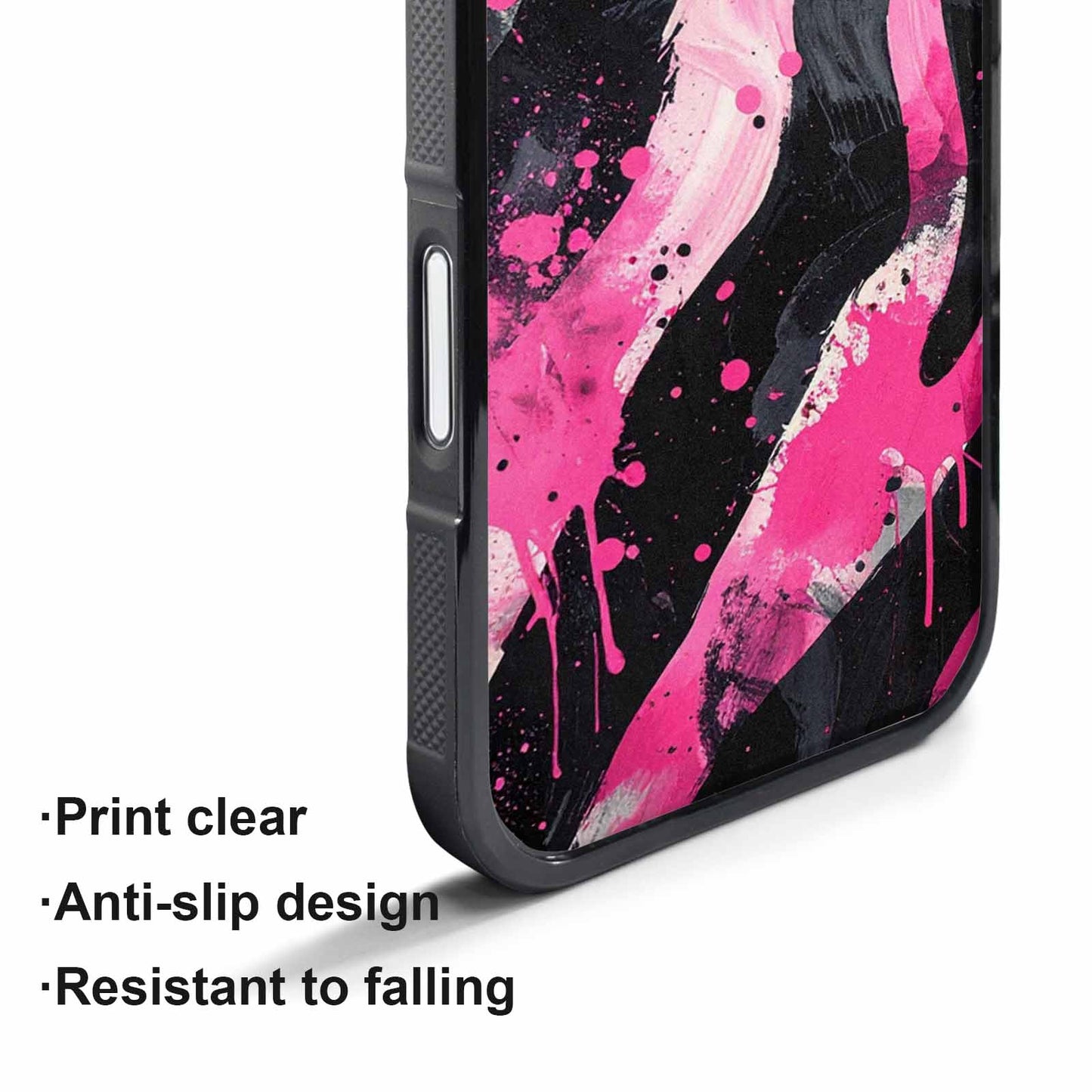 iPhone 17 Air Case — Black Pink Ink Zebra Stripe Animal, Custom Printed Phone Case