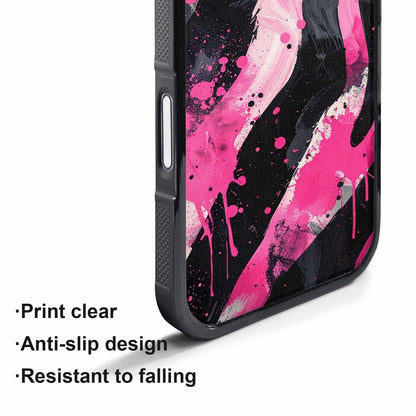 iPhone 17 Air Case — Black Pink Ink Zebra Stripe Animal, Custom Printed Phone Case