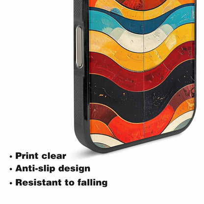 iPhone 16 Pro Case — Retro Wave Scallop Stripe Small Wzf, Customized Protective Case