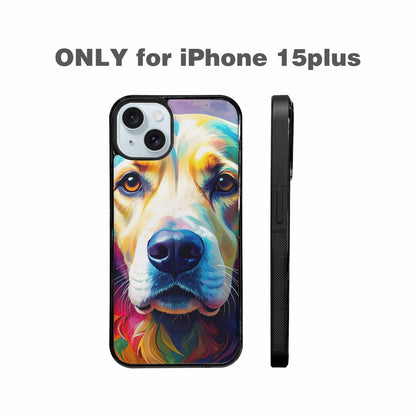 iPhone 15 Plus Case — Golden Retriever Watercolor Art Pattern, Personalized Phone Case