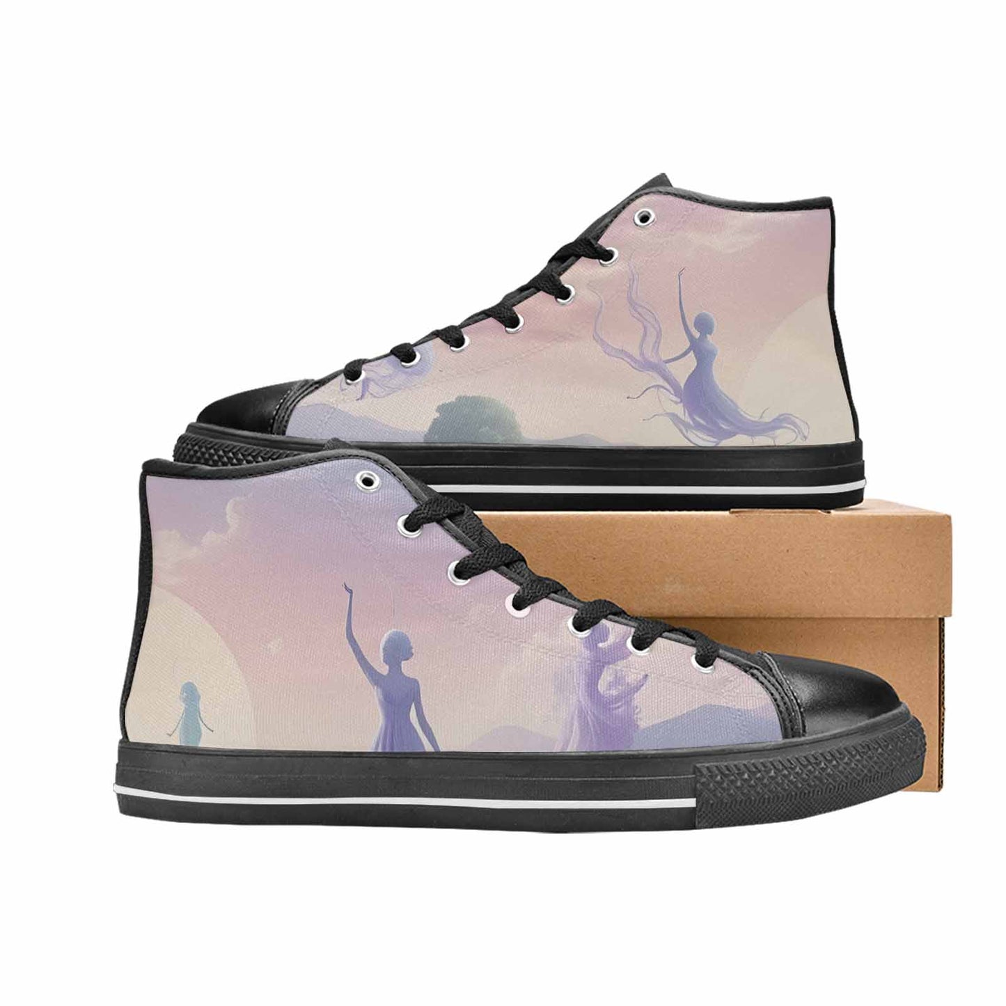 MEN'S Surrealist Dreamscape High Top Canvas Dark Academia Shoes