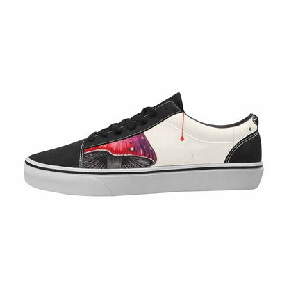 MEN'S Mushrooms Black & Red Ink Canvas Custom Design Wallpaper Art Custom Kicks