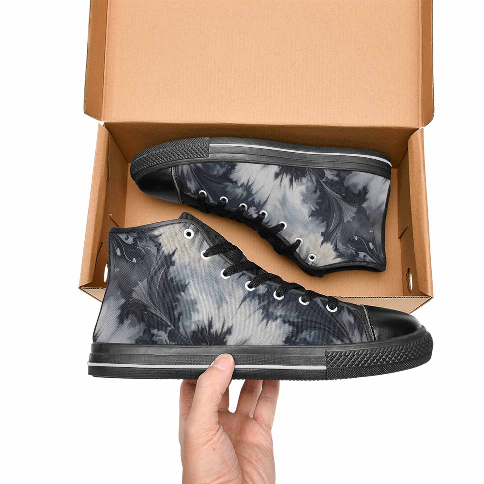 WOMEN'S Tie Dye - High Top Canvas Surreal Custom Sneakers