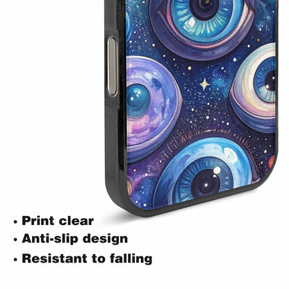 iPhone 16 Pro Max Case — Cartoon Eyeballs Galaxy Personalized Phone Cover, Custom Printed Phone Case