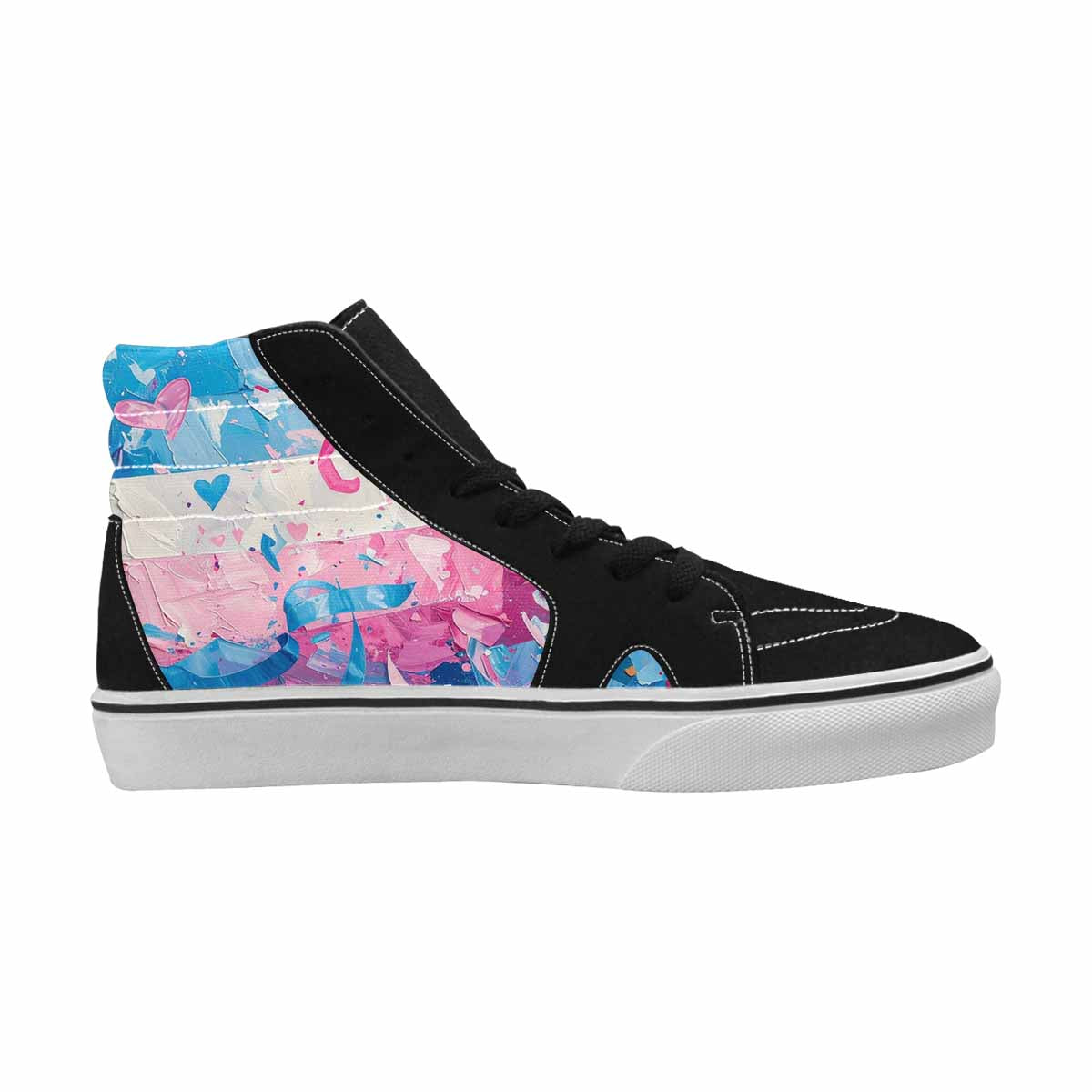 MEN'S Transgender Pride Flag High Top Canvas Neon Fantasy Custom Shoes