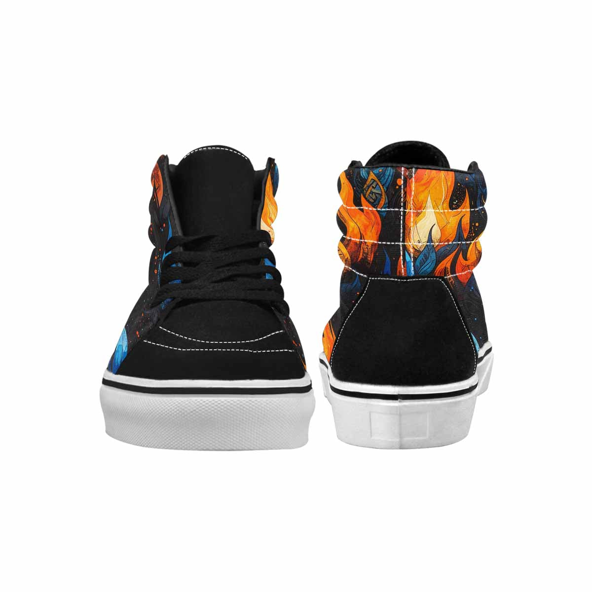MEN'S Flame Burst High Top Canvas Neon Fantasy Custom Shoes