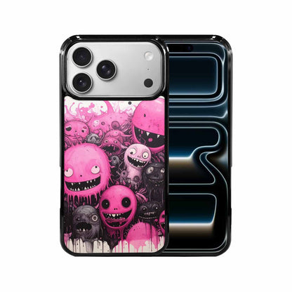 iPhone 17 Pro Max Case — Black &amp; Pink Ink Cartoon Cute, Custom Art Phone Cover