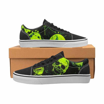 WOMEN'S Skeletons  Neon Green Lace-Up Canvas Y2K Shoes