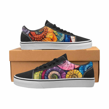 WOMEN'S Tie Lace-Up Canvas Vibrant Chaos Custom Sneakers