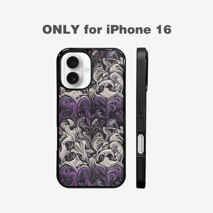 iPhone 16 Case — Asexual Flag Color Theme Small Rainbow, Original Design Phone Case