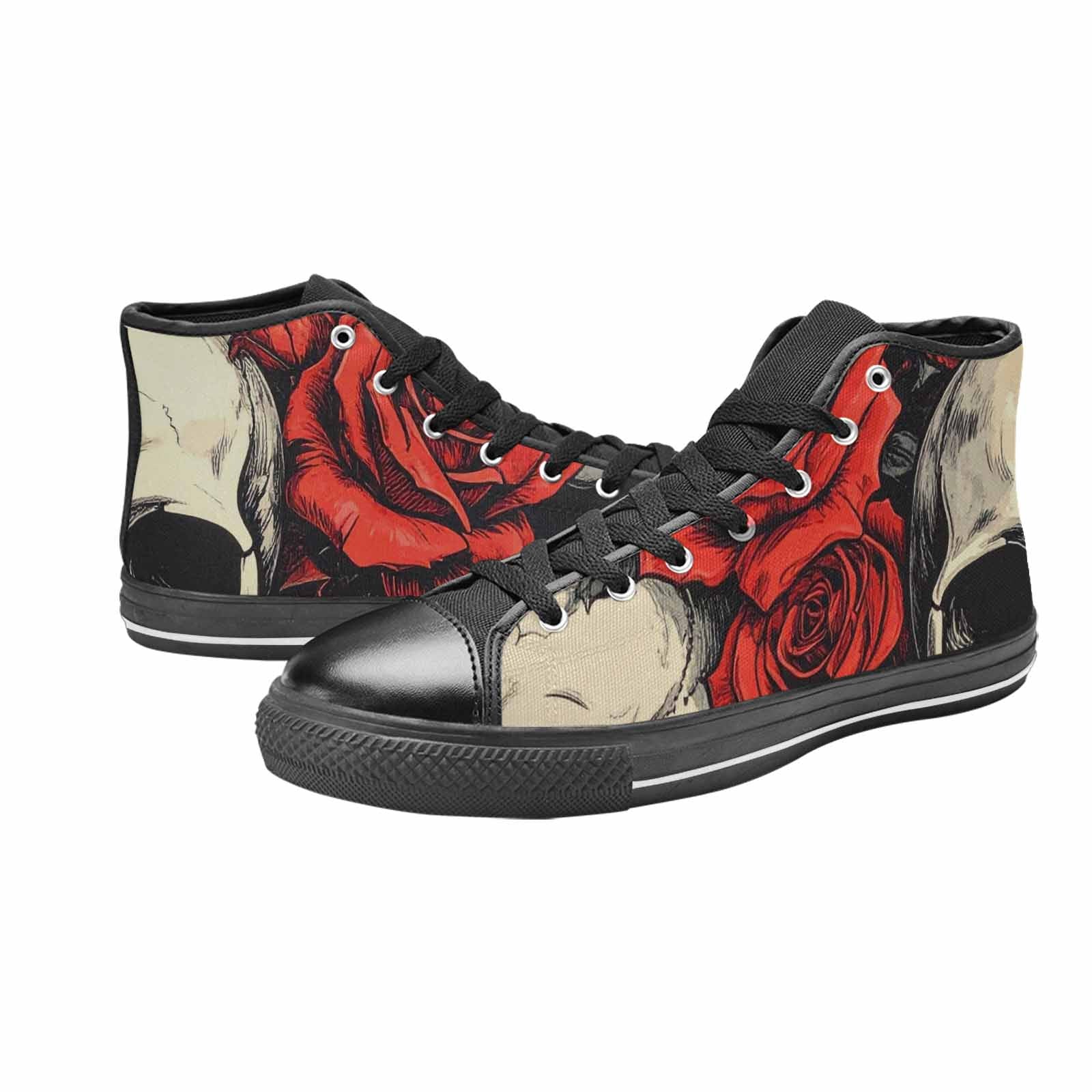MEN'S Skulls Roses Bold Pen Ink High Top Canvas Y2K Sneakers