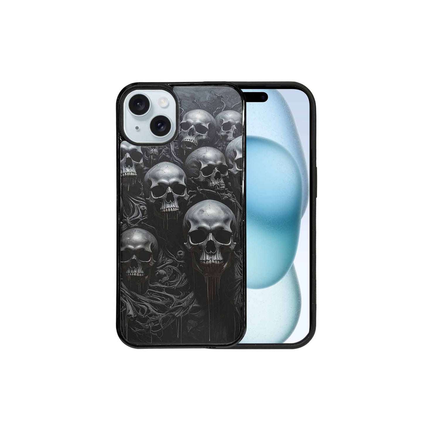 iPhone 15 Plus Case — Grey Dark Black And Grey Tones, Unique Phone Case Design