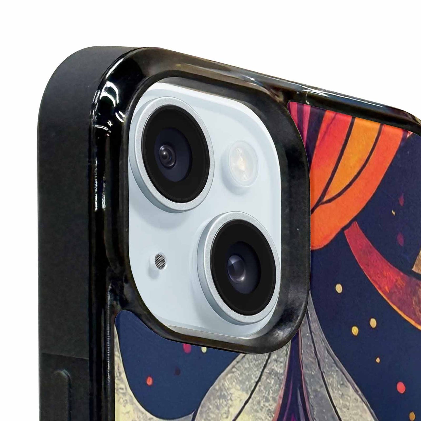 iPhone 15 Plus Case — 1970s Disco Cartoon Art Pattern, Unique Phone Case Design