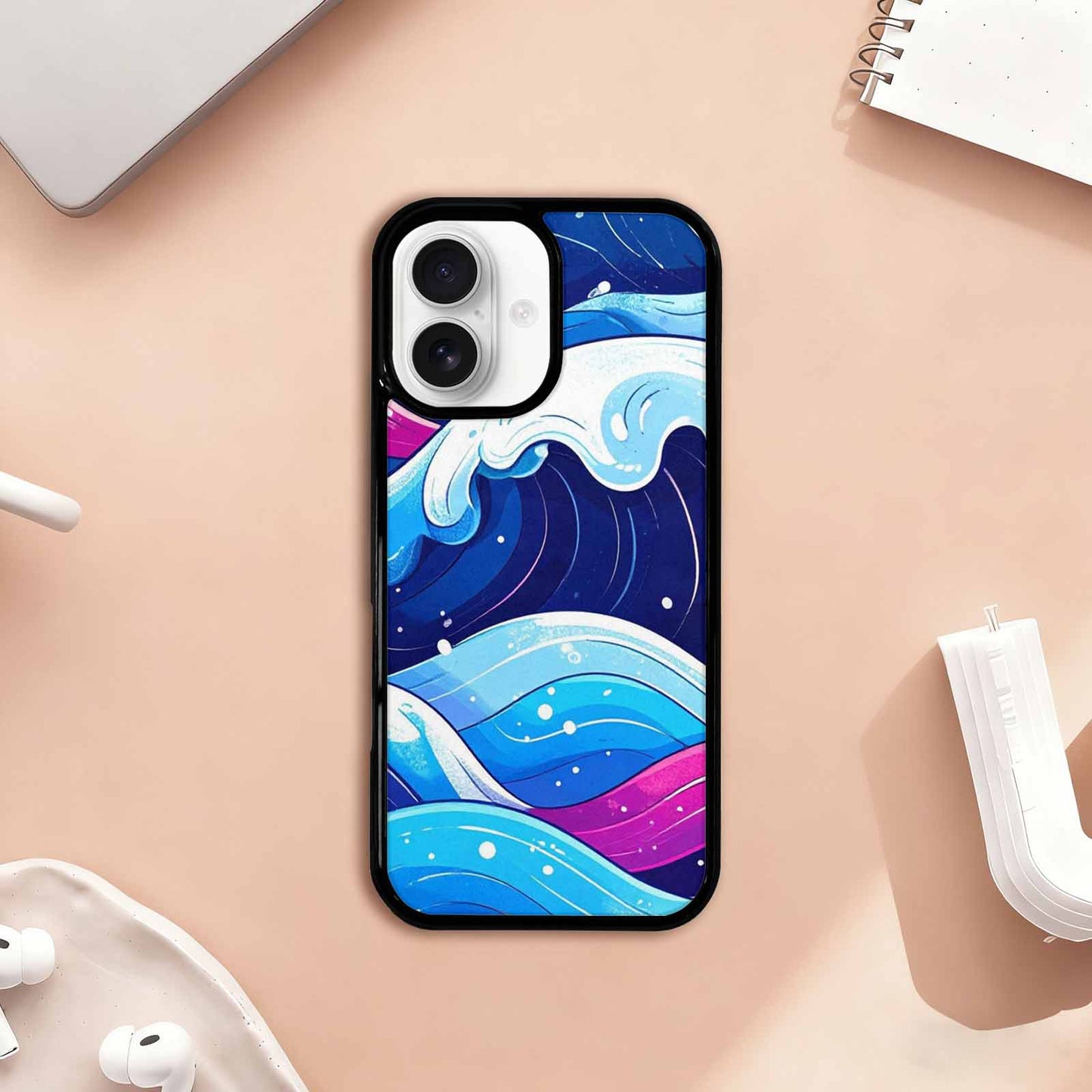 iPhone 17 Case — Glossy Winter Wave Cartoon Cute, Custom Designed Case Cover