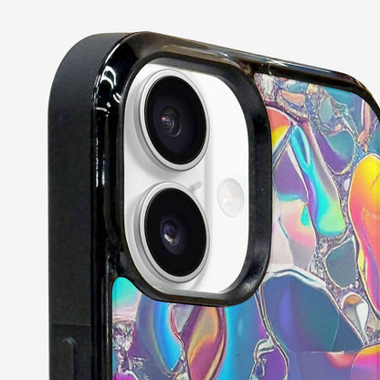 iPhone 16 Plus Case — Holographic Iridescent Shimmer Pattern Hundreds Of, Custom Printed Phone Case