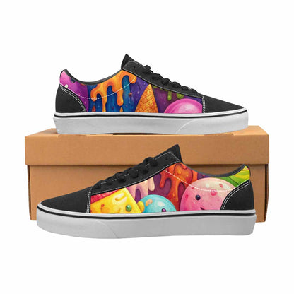WOMEN'S Melting Ice Cream Monster Lace-Up Canvas Melting Art Custom Sneakers