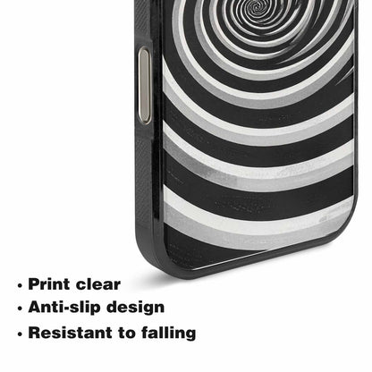 iPhone 15 Pro Max Case — Hypnotic Spiral Optical Illusion Motif High, Custom Phone Case