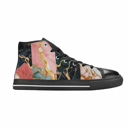 WOMEN'S Marble Stone Texture High Top Canvas Dreamcore Custom Sneakers