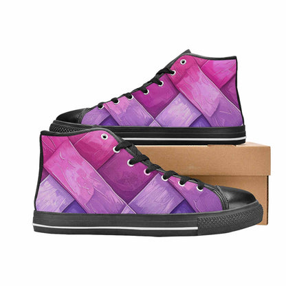 MEN'S Bisexual Flag Color High Top Canvas Vibrant Chaos Shoes