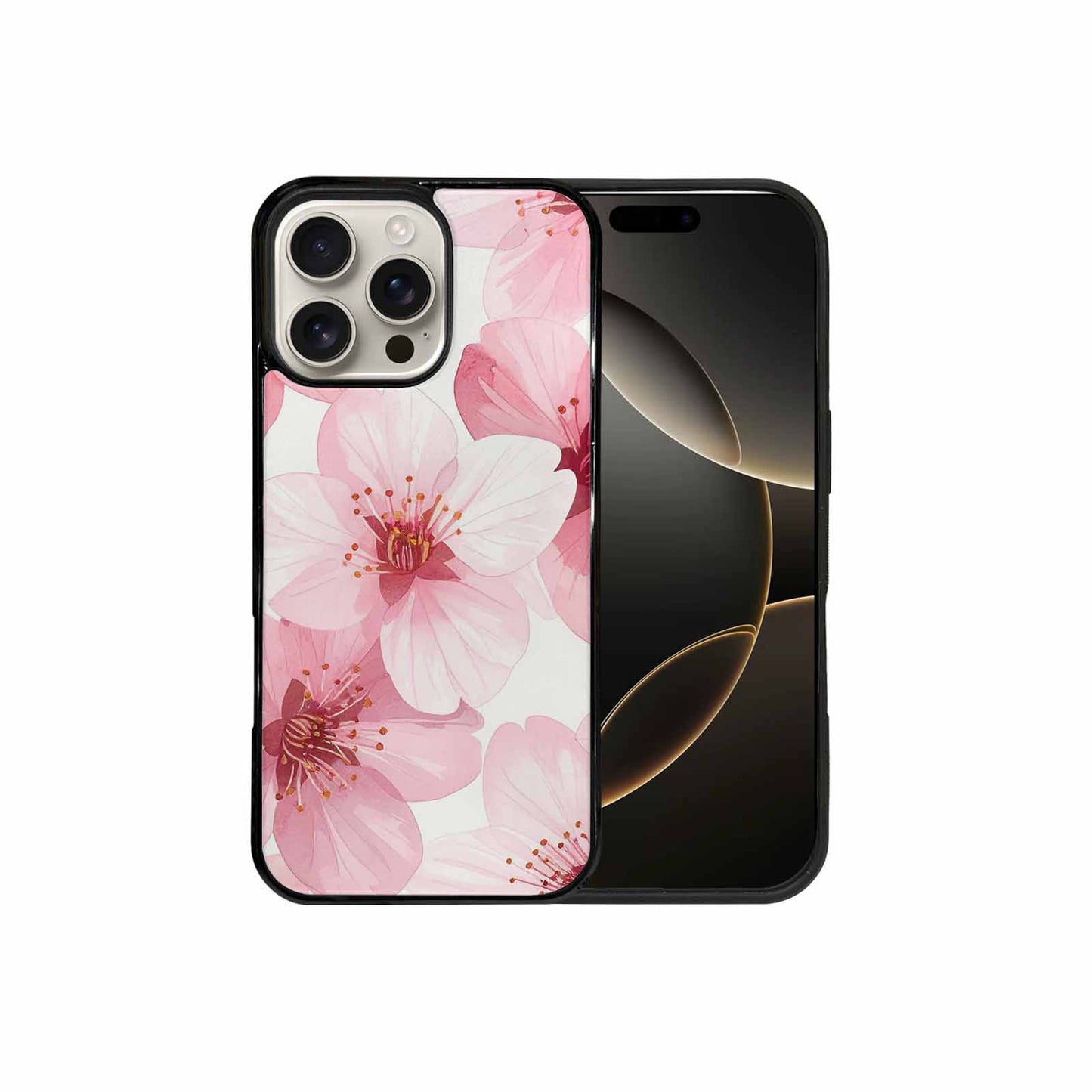 iPhone 16 Pro Max Case — Japanese Cherry Blossom Pattern Sakura Flowers, Custom Art Phone Cover
